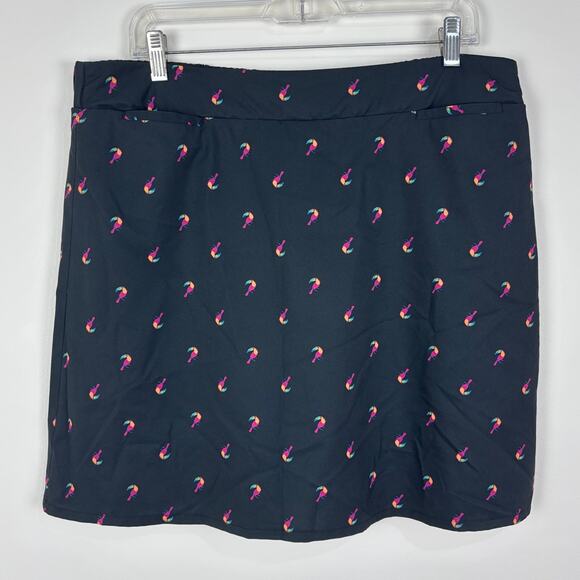 Croft & Barrow Skort XL Black Tucan Bird Print pockets outdoor athletic hiking - Picture 1 of 8